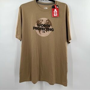 New THE NORTH FACE Standard Fit Mens 2XL WORTH PROTECTING EARTH PLANET T-Shirt